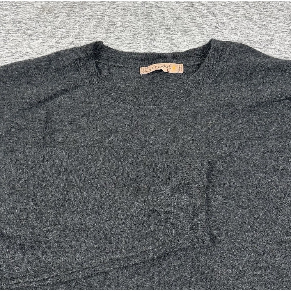 Smartwool Sweater Mens Size Large Gray 100% Merino Wool Pullover Crew Outdoor